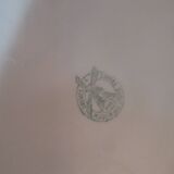 Vintage orange and green ceramic pie dish orchies moulin au loups