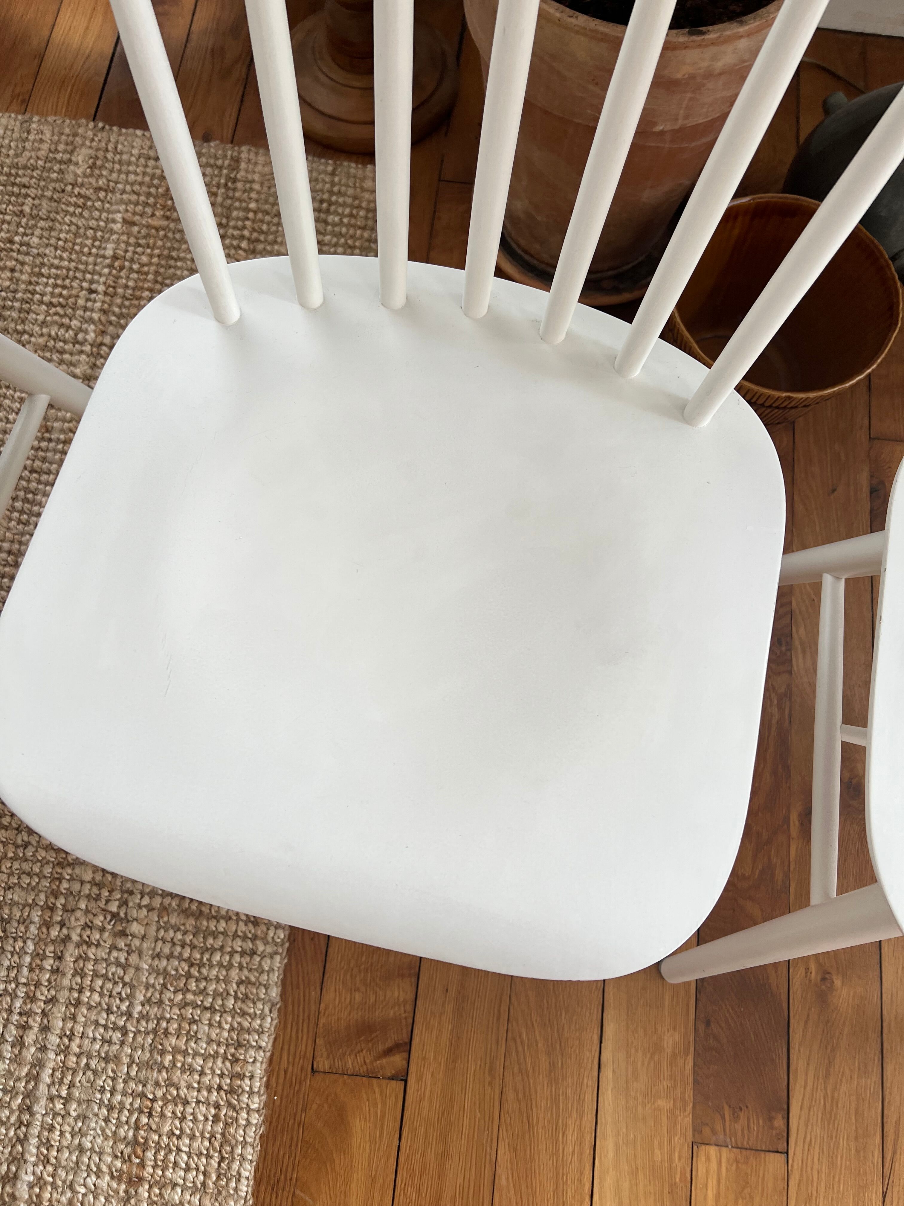 Lot de 4 chaises ivy signées Ton blanches