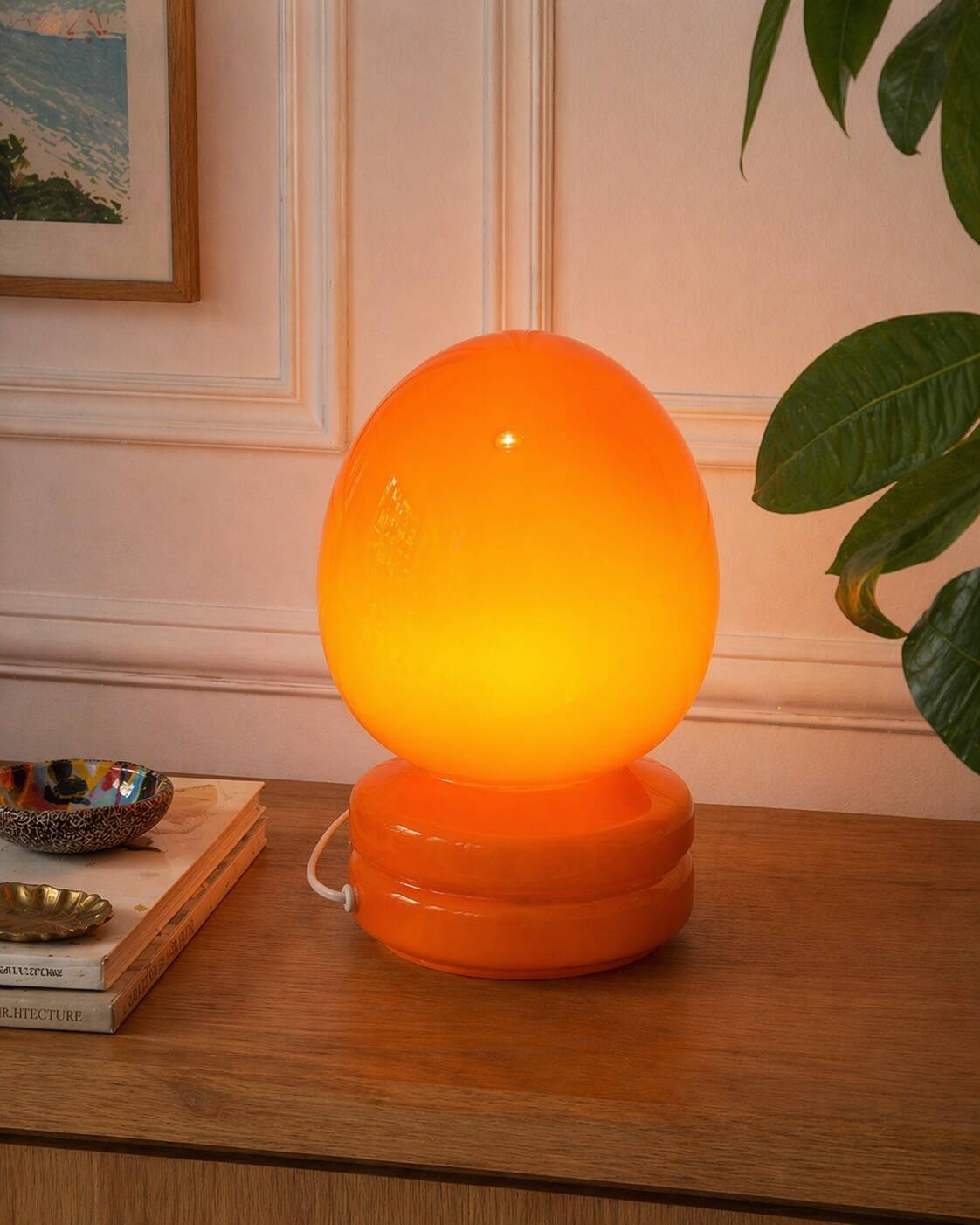 Orange mushroom lamp 70s