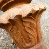 Vintage sculpted lamp and fabric lampshade