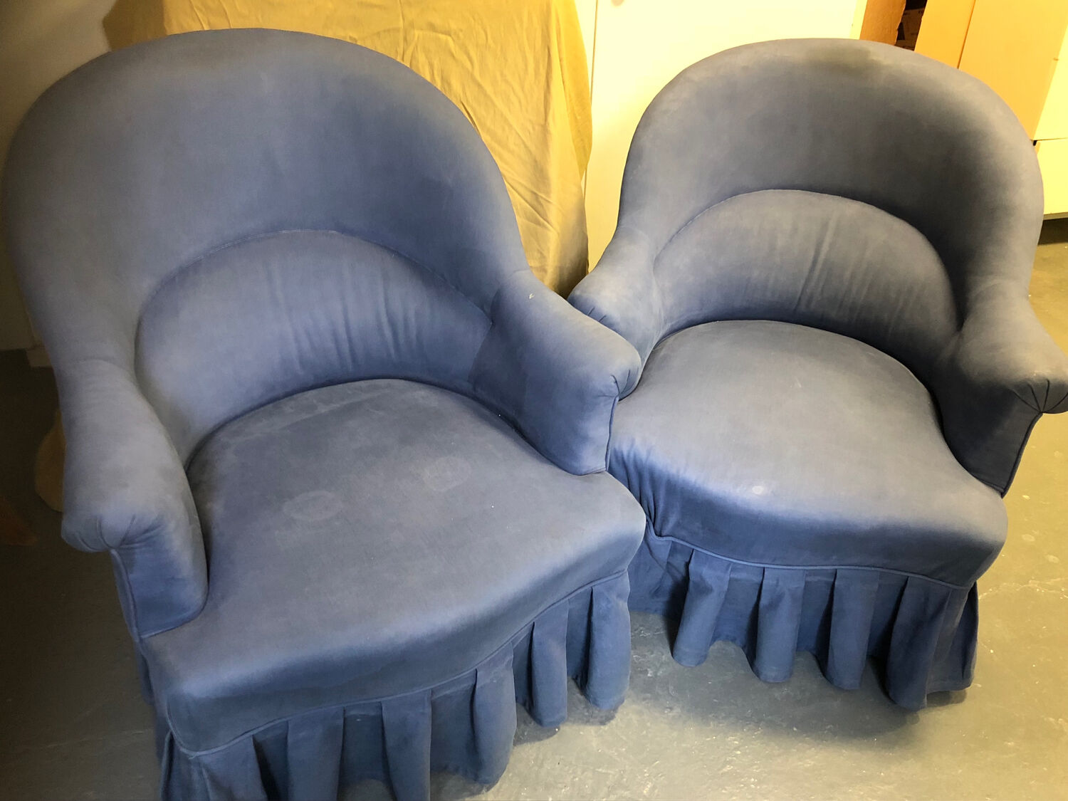 Fauteuils crapaud bleu