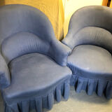Blue toad armchairs