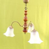 3-branched chandelier in opaque glass