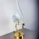 Italian white calla lily flower table lamp, Murano glass, 1970s
