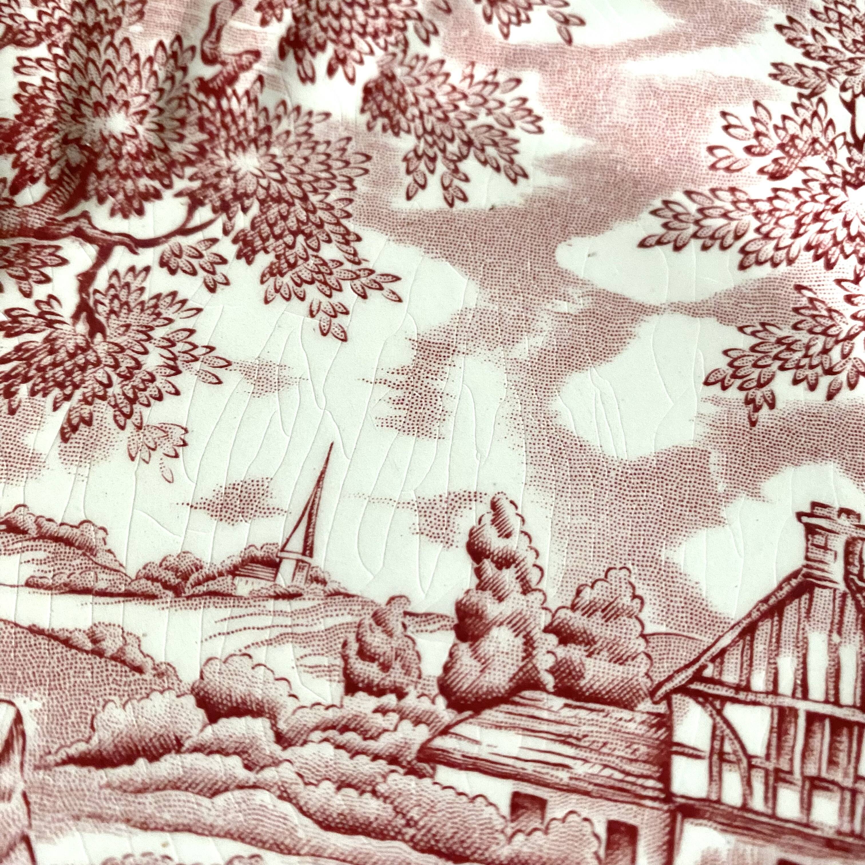 English porcelain dessert plates "the hunter" by Myott