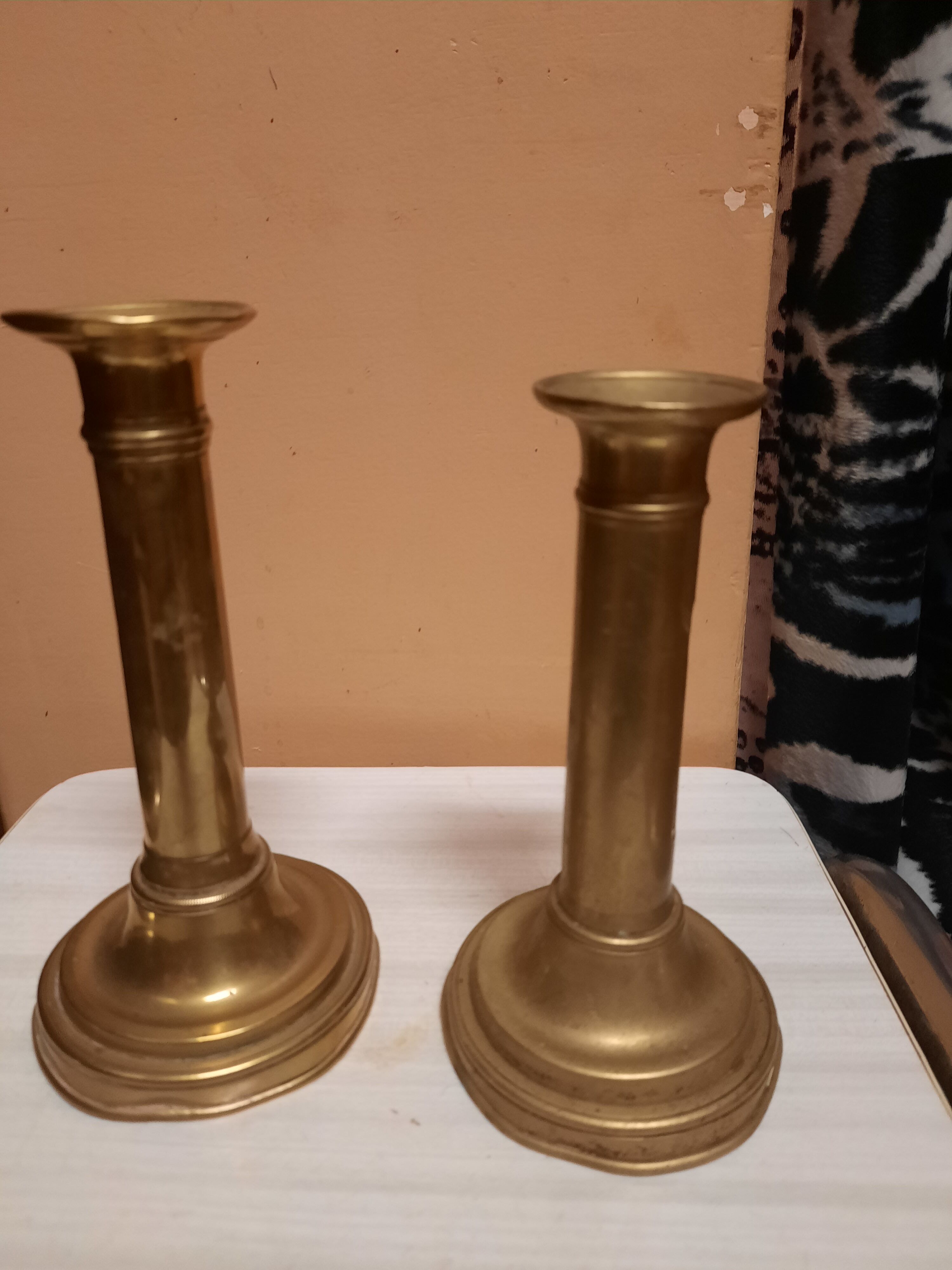 Pair of golden candle holders
