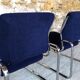 Paire de fauteuils vintage chrome et microfibre bleue circa 70