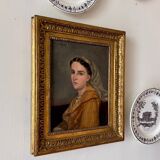 Portrait à l'huile sur toile encadré