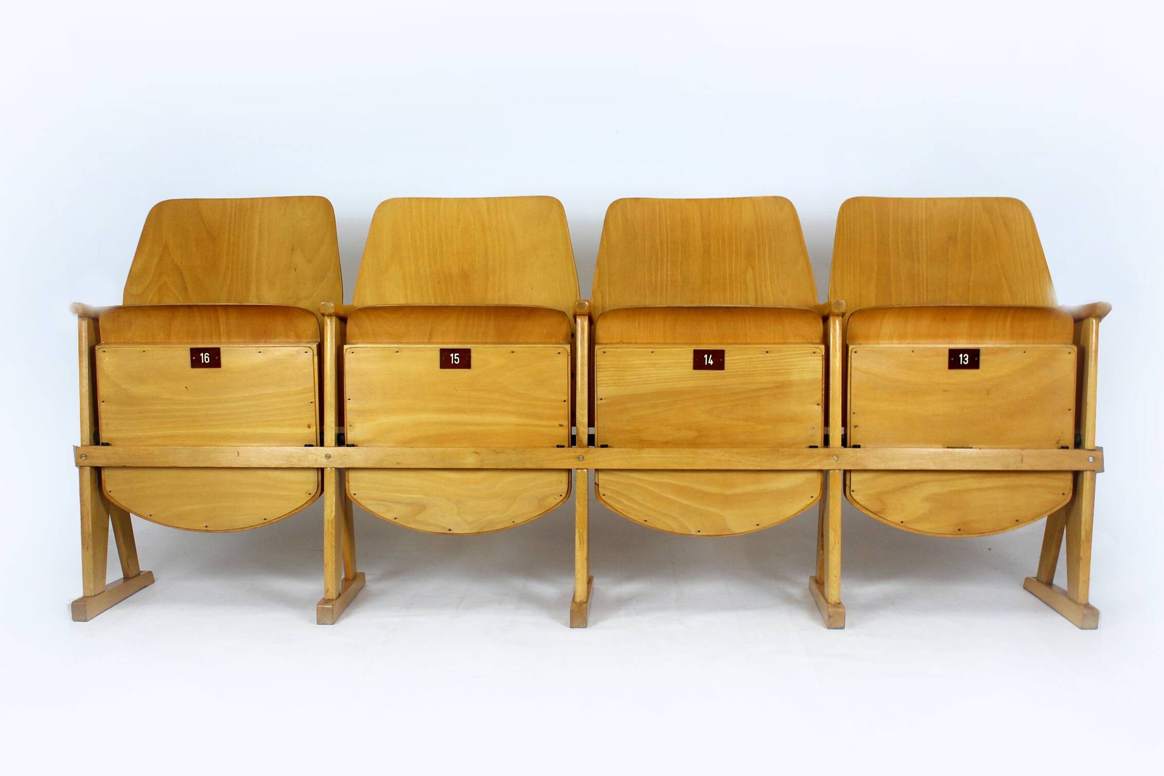 Chaises de cinéma vintage de Ton, années 1960, ensemble de 7