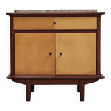 Vintage teak and marble bedside table 1960