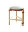 Vintage Coffee Table with Removable Medieval-Style Painted Blue Porcelain Tray, Solid Wood Base