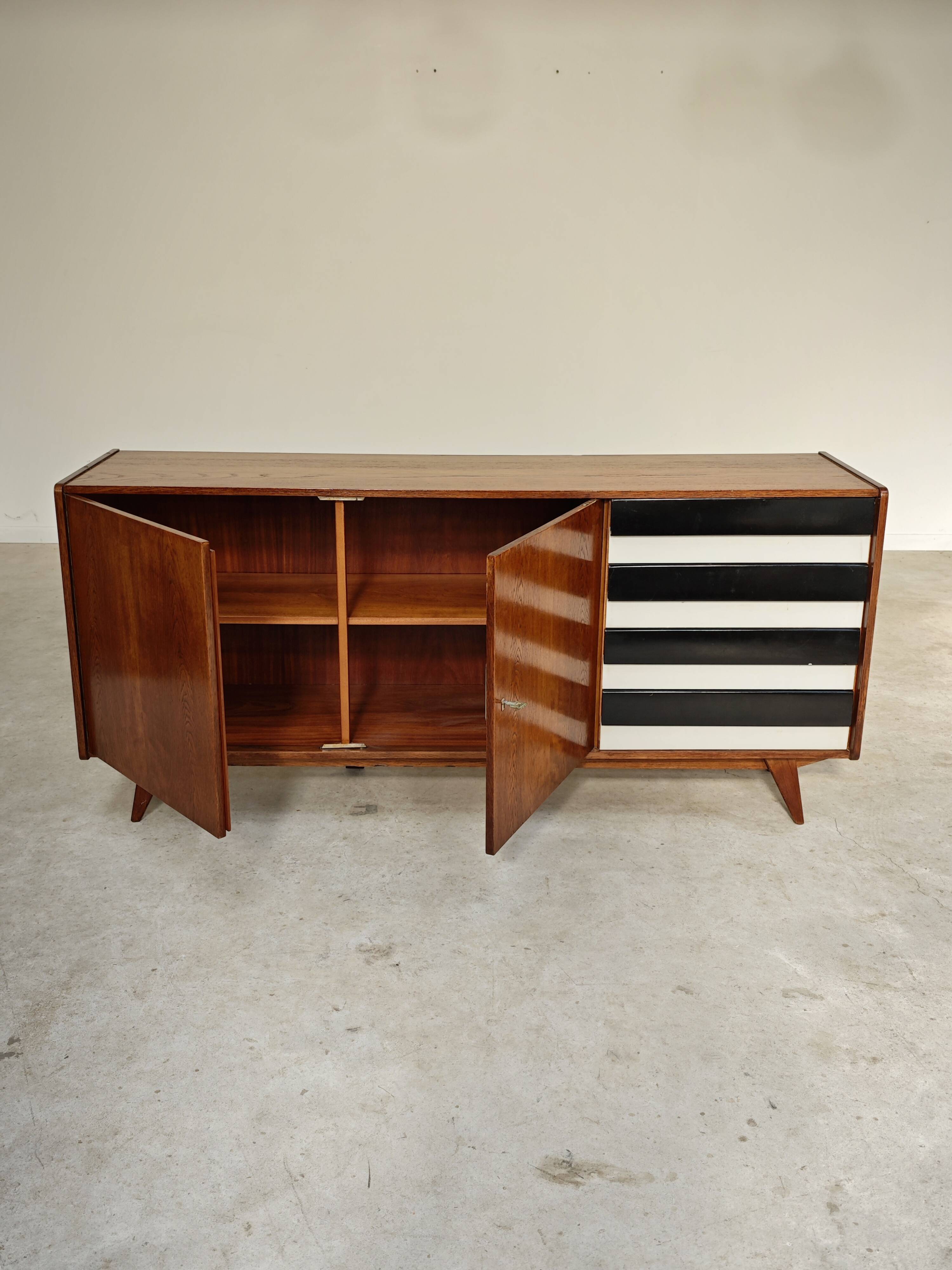 Black and white U 460 sideboard by Jiri Jiroutek for Interier Praha 1960