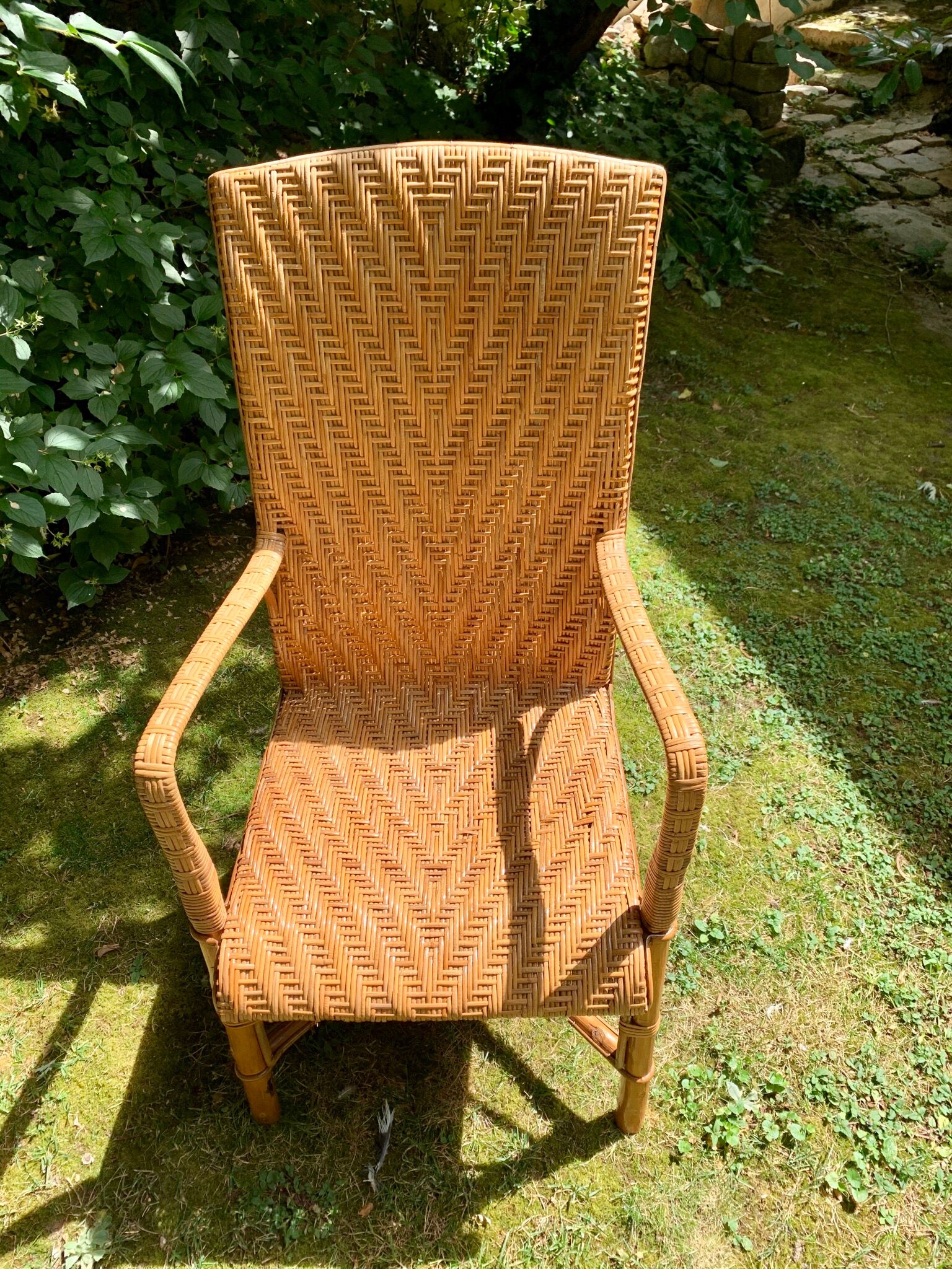 Pair of rattan armchairs