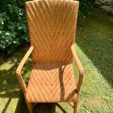Pair of rattan armchairs