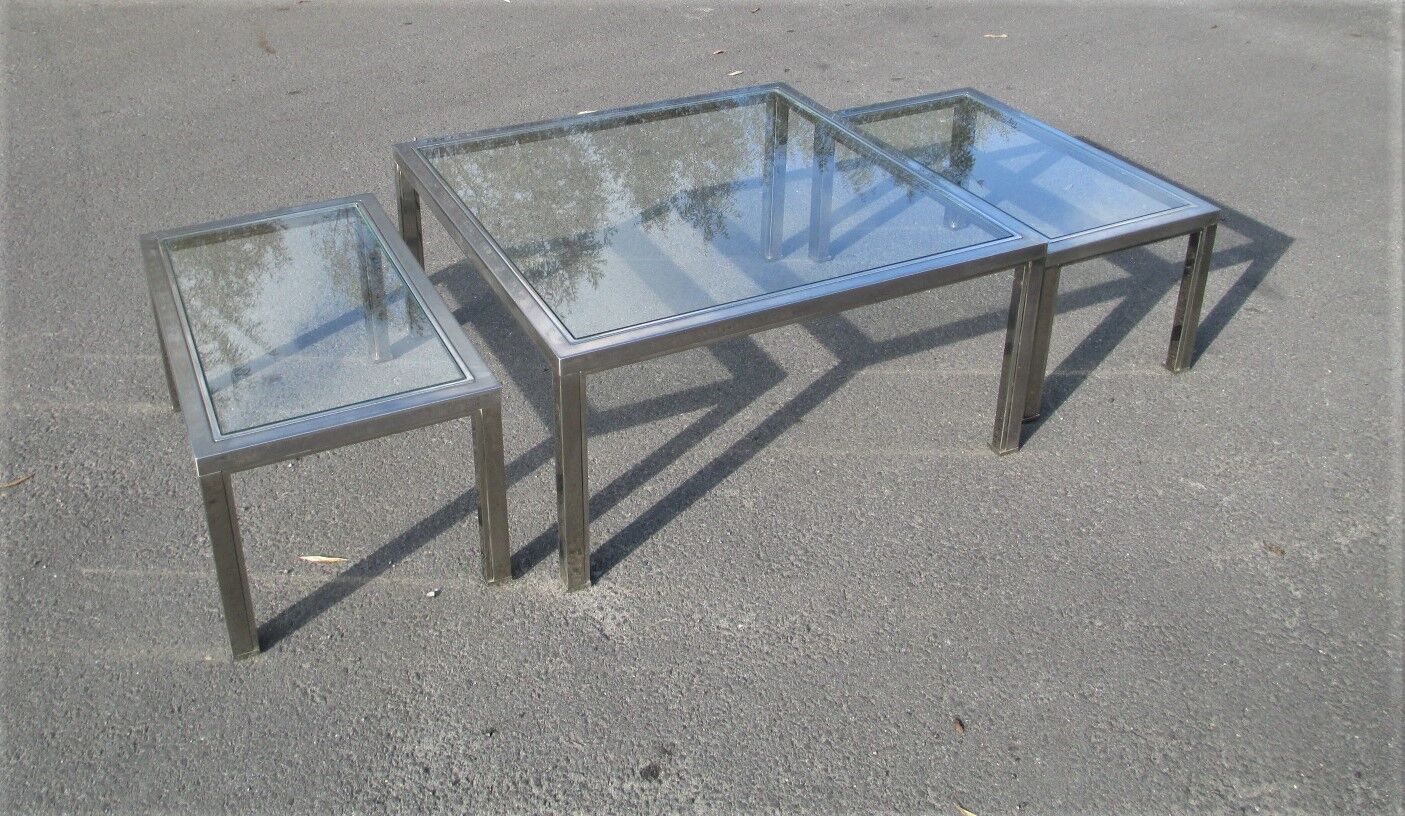 Set of three coffee table, italy, 1970s