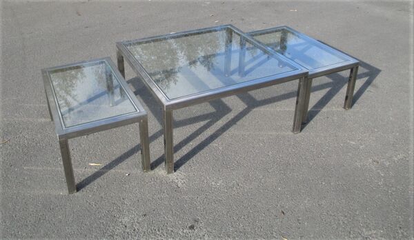Set of tables basses gigognes, Italie, années 1970