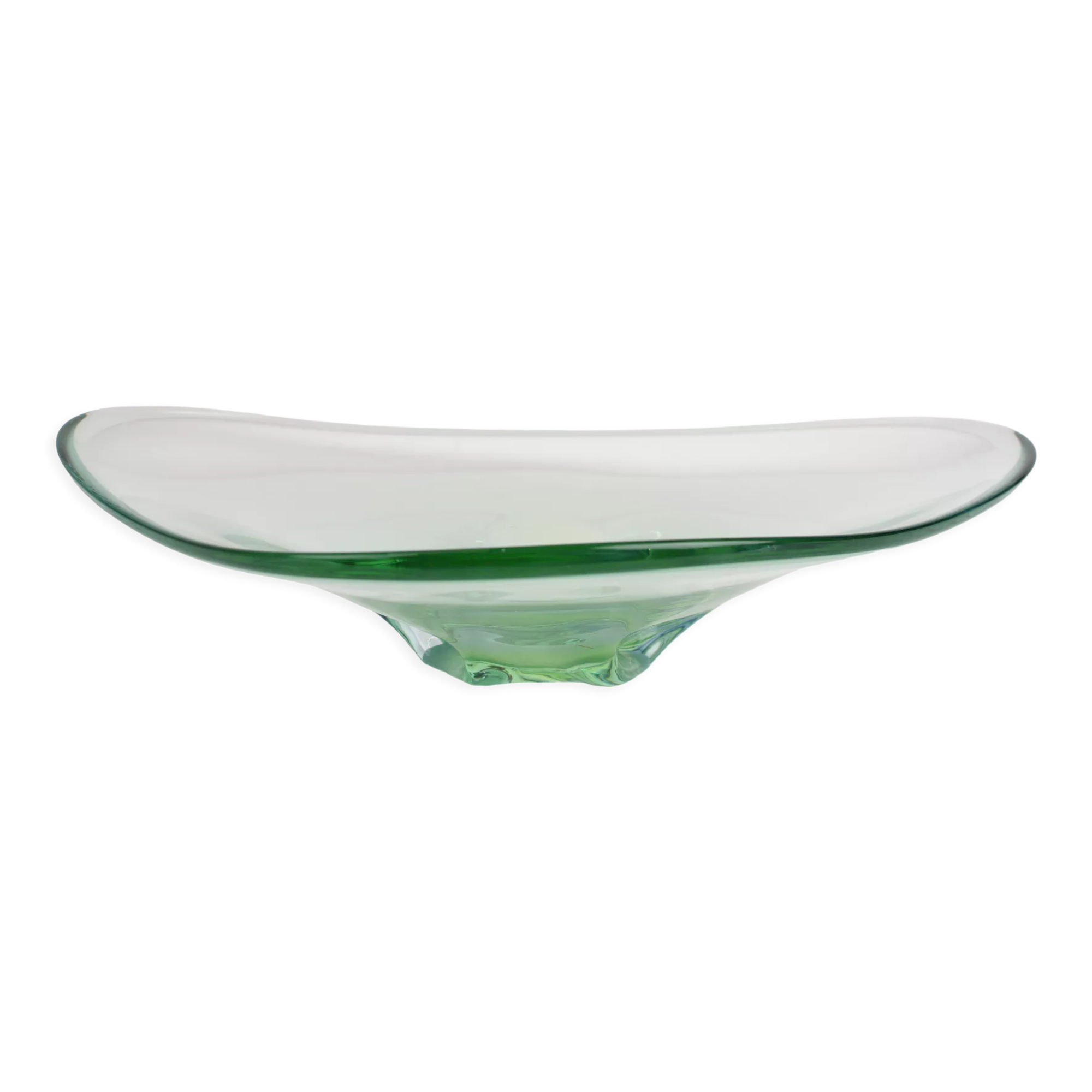 Mid-century art glass big bowl by zelezno borske sklo, 1960's