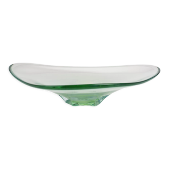 Mid-century art glass big bowl by zelezno borske sklo, 1960's