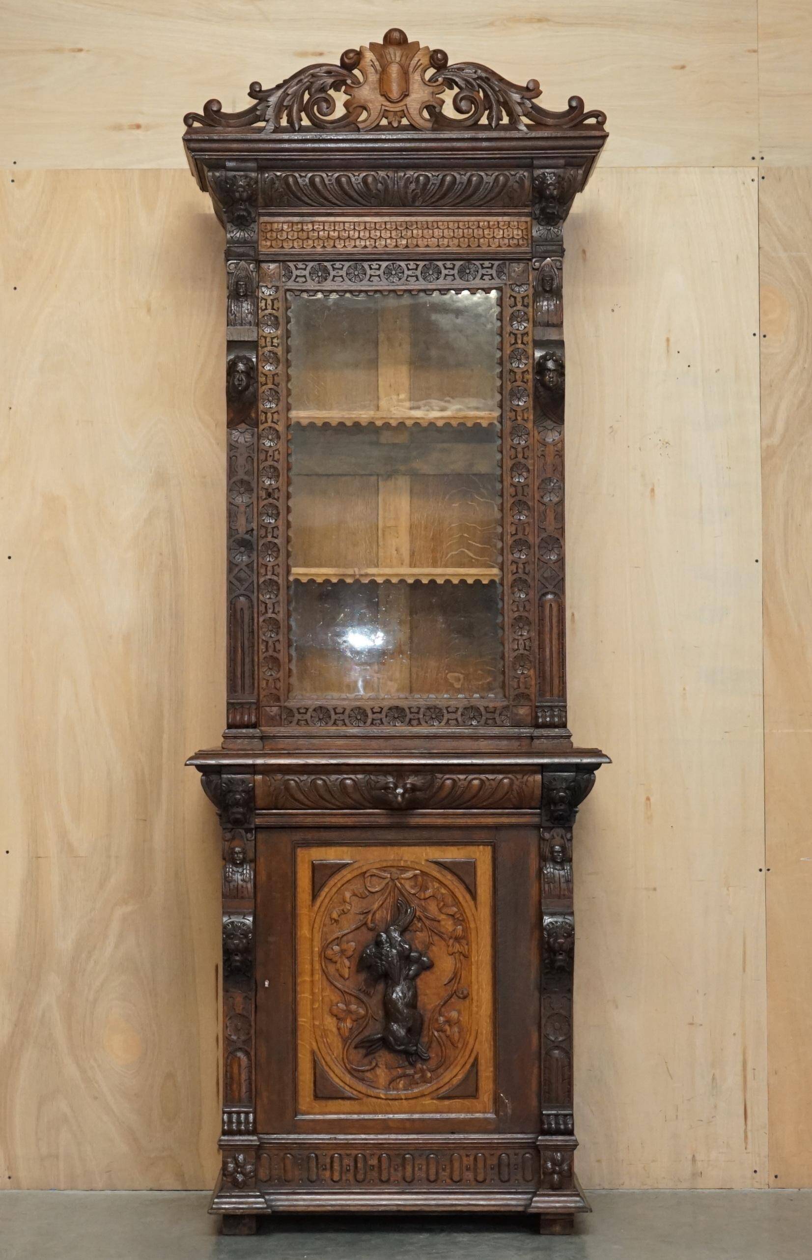 Pair of Victorian Jacobean Gothic Revival bookcases