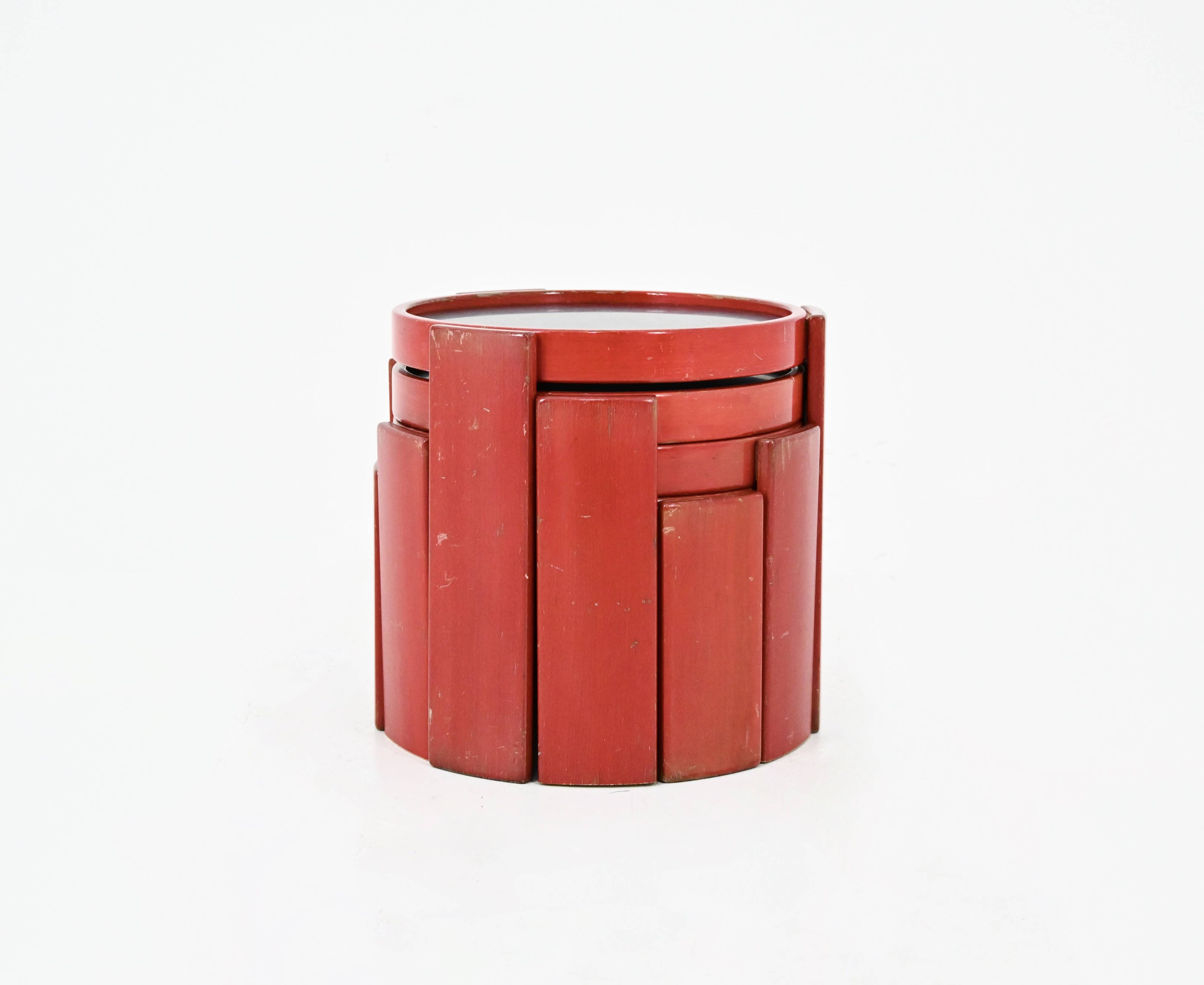 Nest tables model 780 by Gianfranco Frattini for Cassina, 1960s.