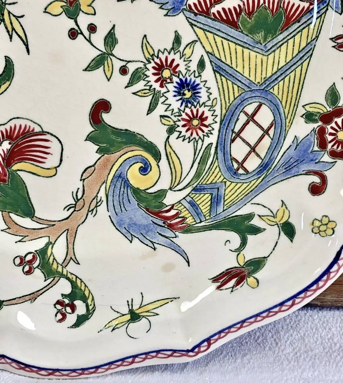 7 flat plates Gien model cornucopia 1938 1960