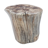 Tabouret pouf bout de canapé bois ancien vernis