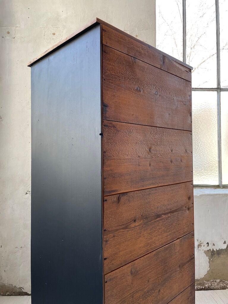 Old black storage window