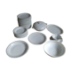 White Limoges porcelain tableware with gold trim.