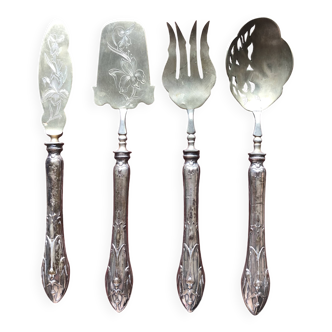 Silver and vermeil cutlery box for mignardises, Art Nouveau period