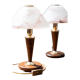 Murano glass mushroom desk lamps, 1970s, set of 2