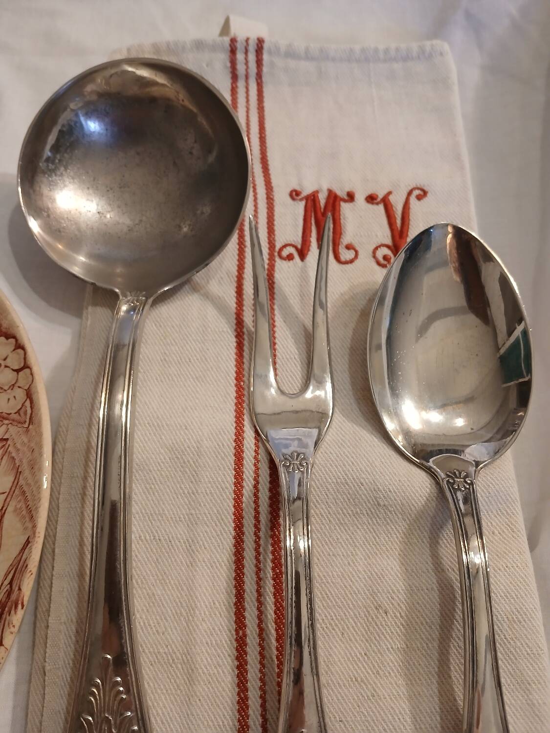 Antique flatware set for 51 place settings