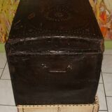 17th century studded leather travel trunk, richly decorated