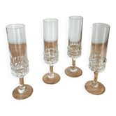 4 flûtes à champagne en cristal taillé Rosenthal Studio Linie Line