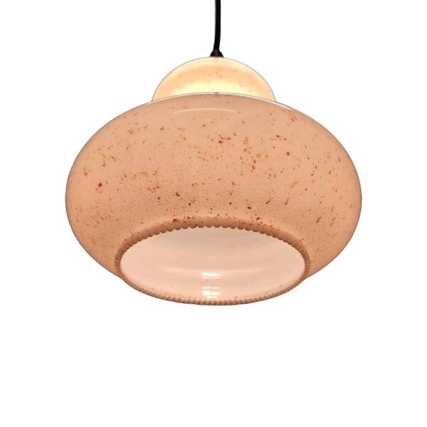 Lampe à suspension vintage avec abat-jour en opaline