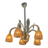 Venetian Chandelier by Barovier in Colorless Murano Glass, Circa 1940
