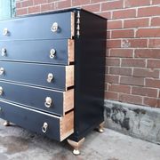 Black gold chest of drawers vintage furniture