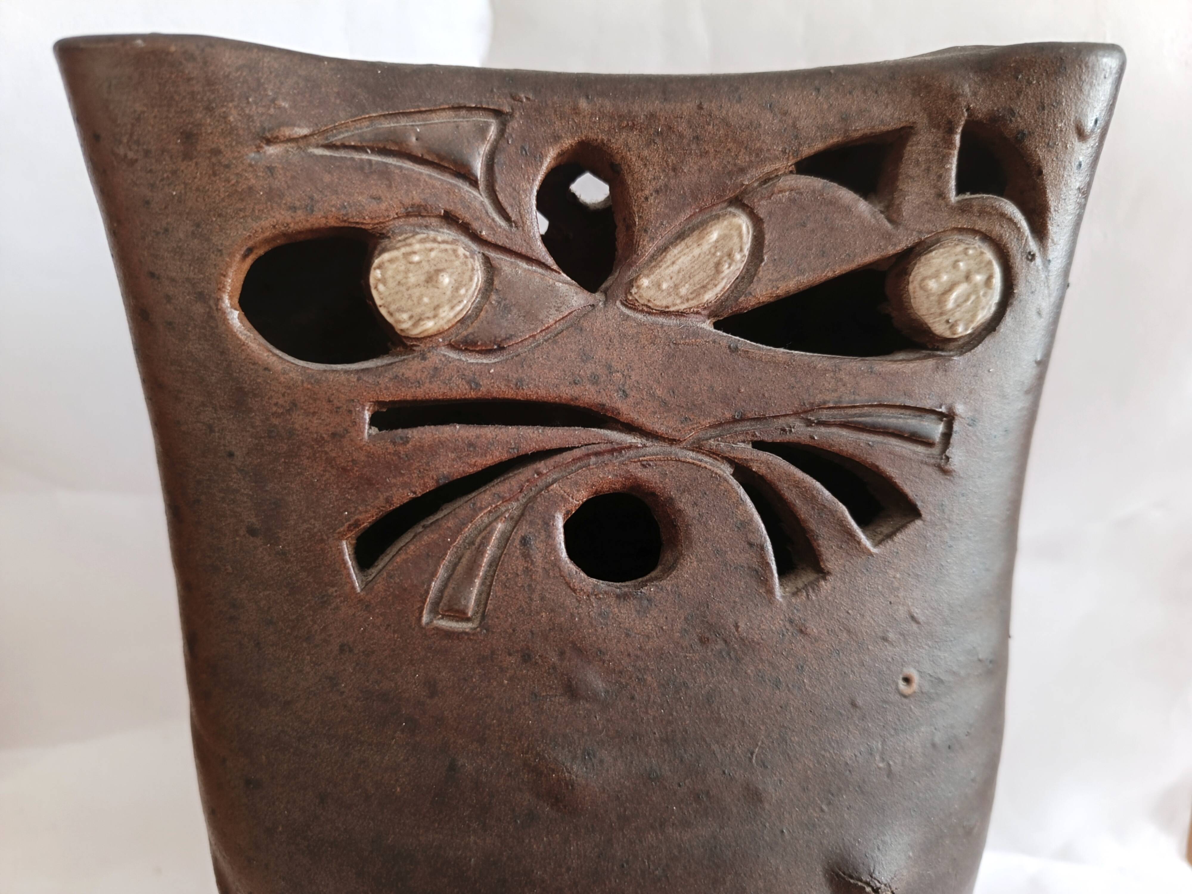 Vase chouette en grès Georges Martin