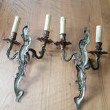 Paire d'applique en bronze de style louis xv rocaille