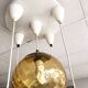 Vintage smoked glass pendant light, Parscot circa 1970.