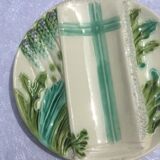 Assiette asperges en barbotine