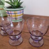 Set of 4 small purple glasses