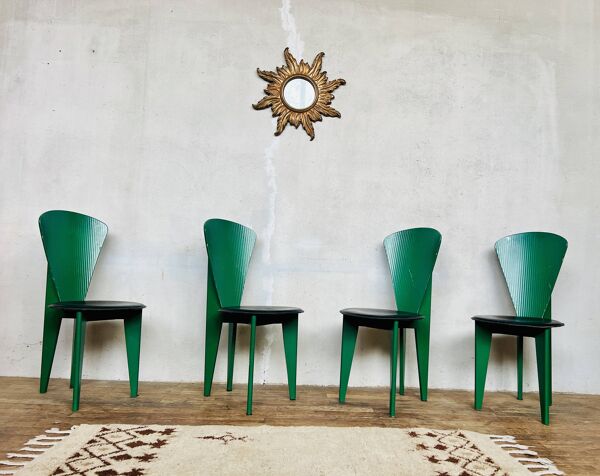 Ensemble de 4 chaises Calligaris vintage – design  années 80