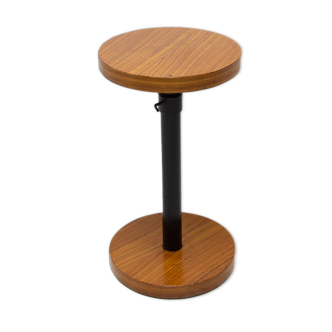 Table d’appoint ronde en bois de cerisier art déco, bohême, années 1930