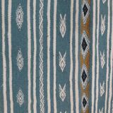 Handmade blue and white Berber carpet in pure wool