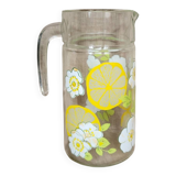 Pitcher with lemon and flower pattern