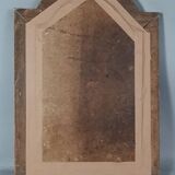 Antique mirror with hat-shaped frame, carved and gilded wood, 46x32 cm D011