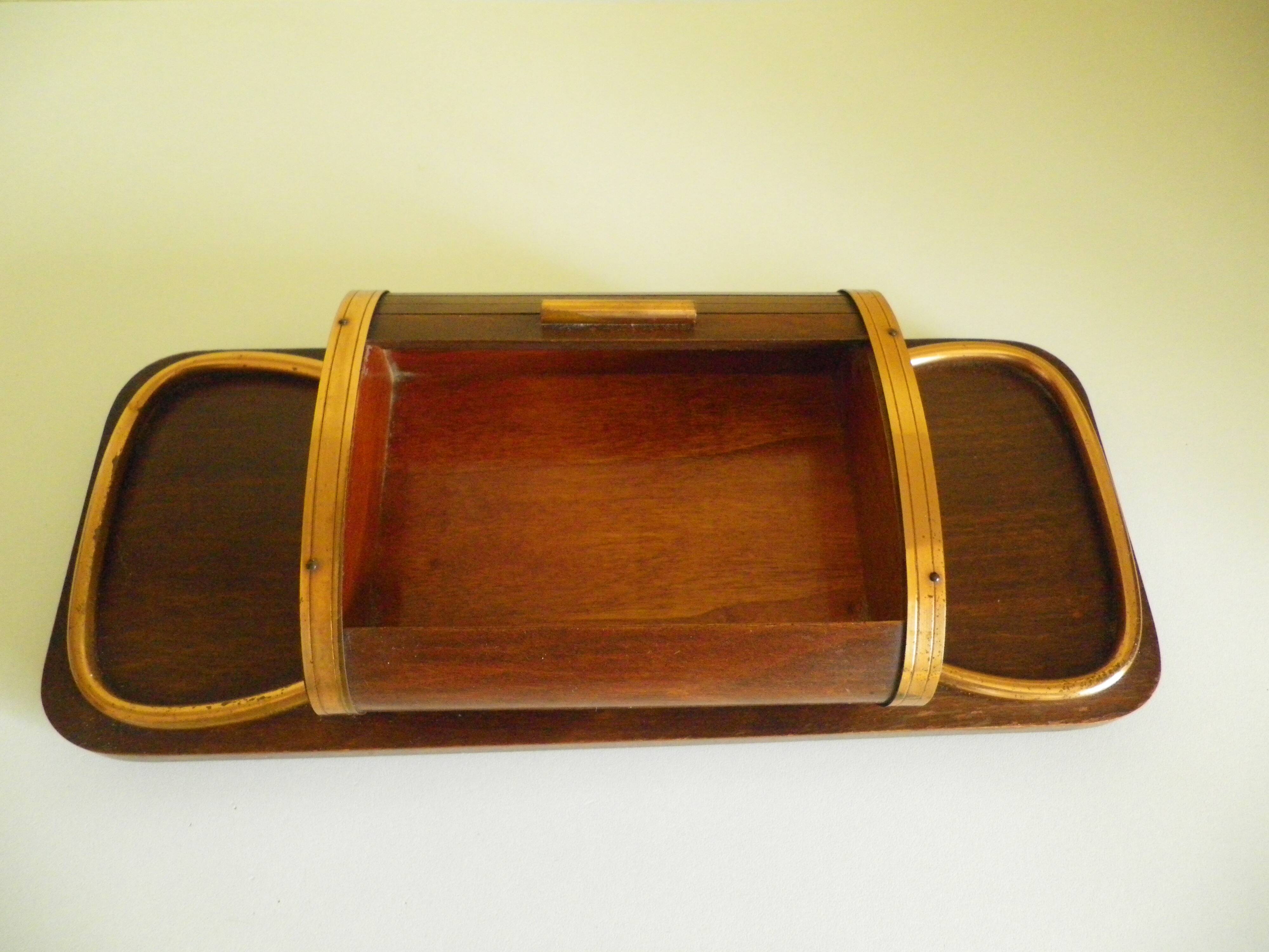 Vintage "Roll-Top" cigarette box, Art Deco, 1950s/1960s