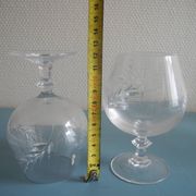 6 vintage French crystal glasses Fleury Arques cognac glasses