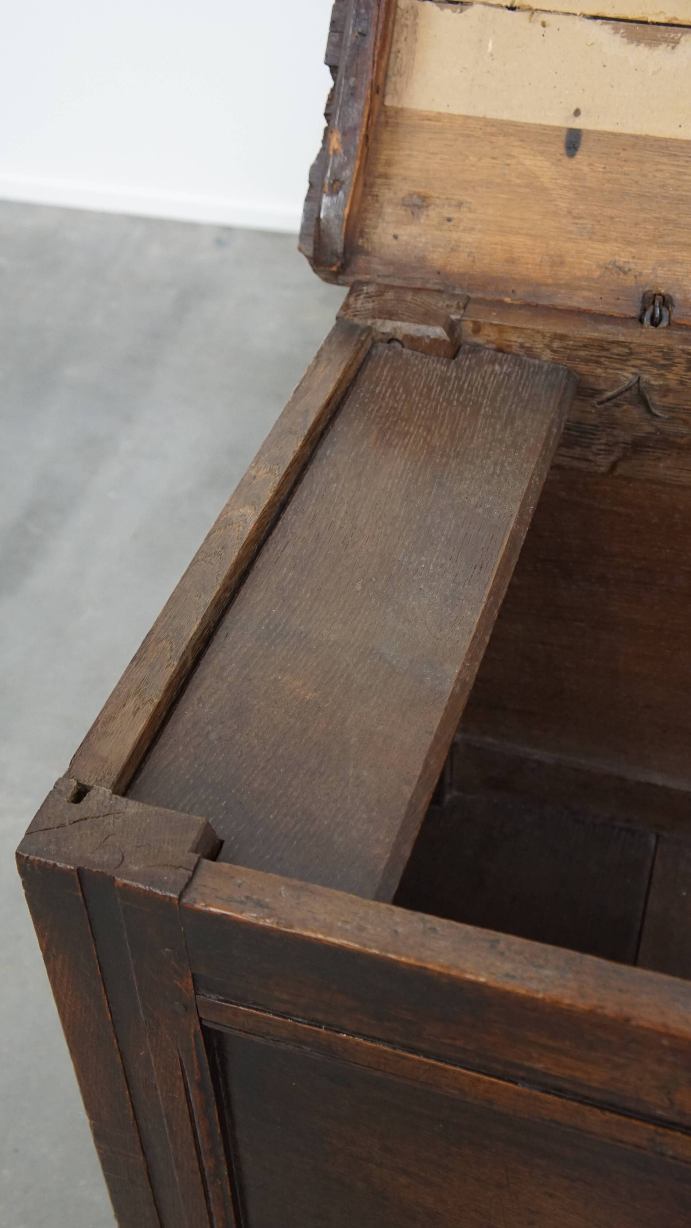 Antique 17th-century English oak chest