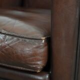 Sheepskin art deco design armchair with timeless and warm colours